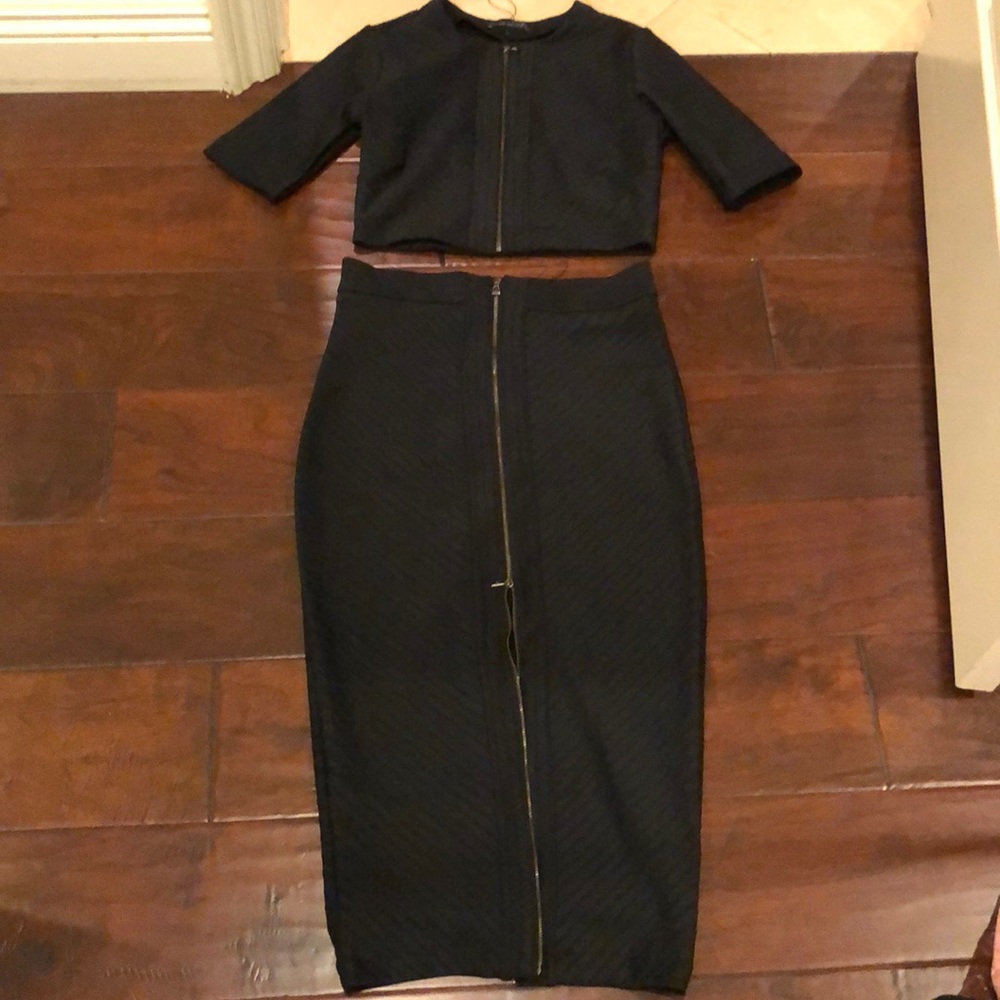 2 piece Zara pencil skirt and crop top set
